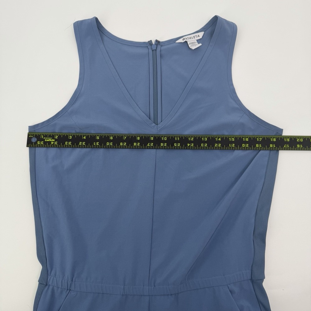 ATHLETA Brooklyn Jumpsuit Womens Size 8 Blue Sleeveless Athletic V Neck - Picture 12 of 14